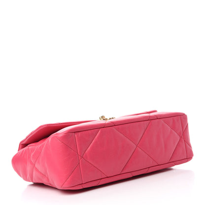 Chanel Goatskin Quilted Large Chanel 19 Flap Dark Pink 4 of 10