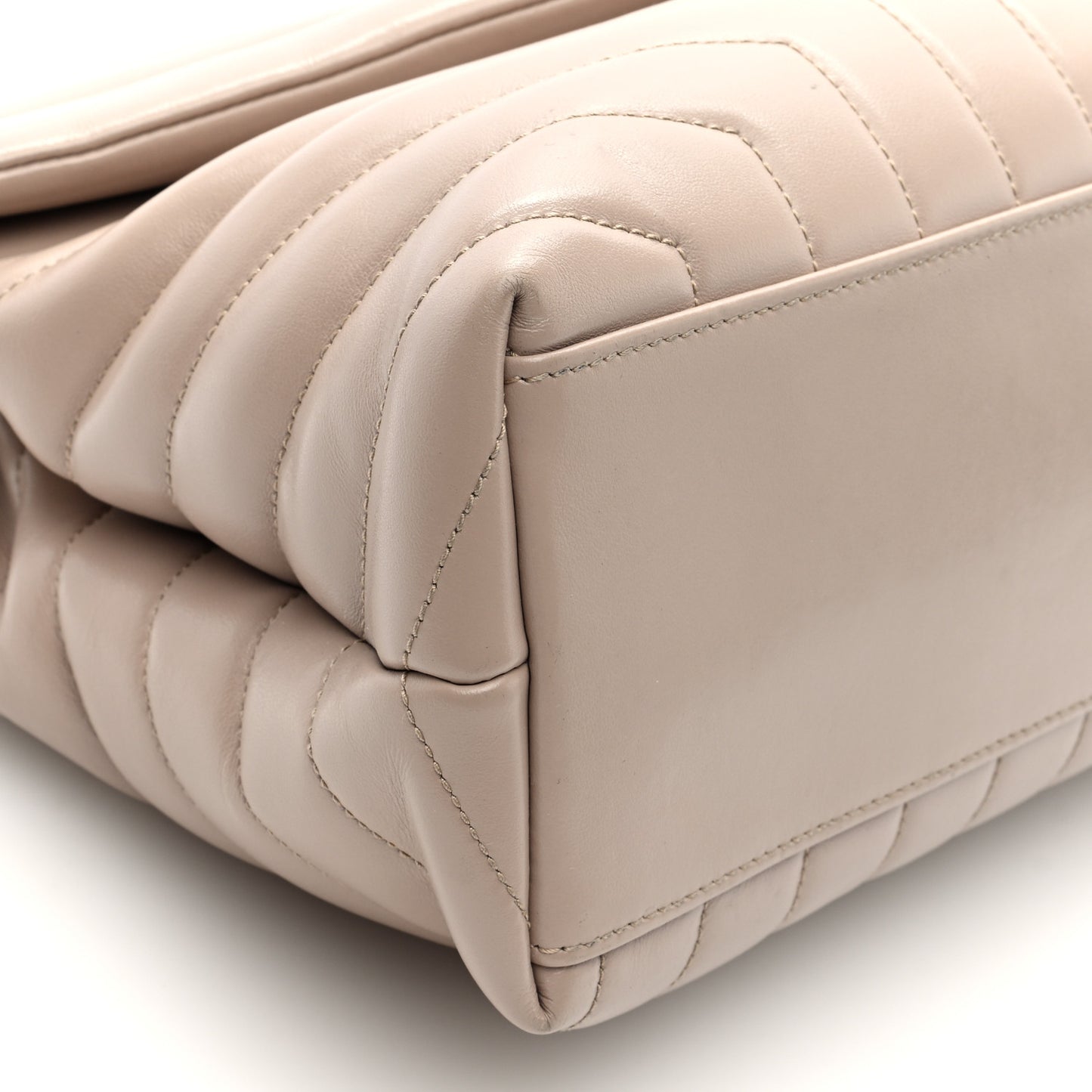 Calfskin Y Quilted Monogram Medium Loulou Chain Satchel Light Natural