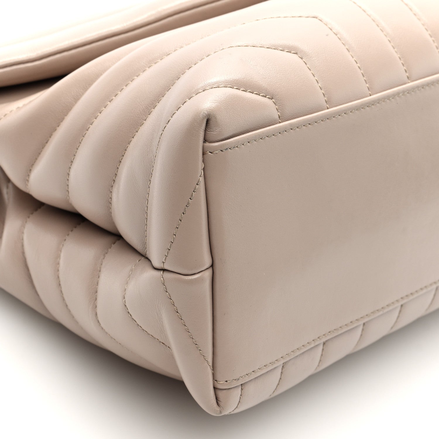 Saint Laurent Calfskin Y Quilted Monogram Medium Loulou Chain Satchel Light Natural 8 of 9