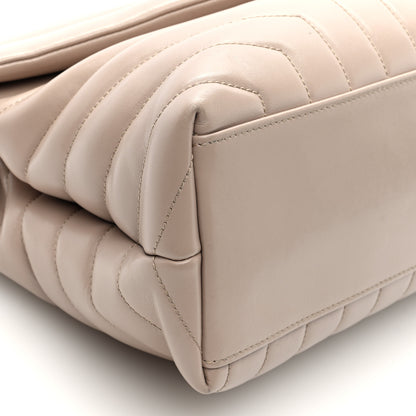 Saint Laurent Calfskin Y Quilted Monogram Medium Loulou Chain Satchel Light Natural 8 of 9