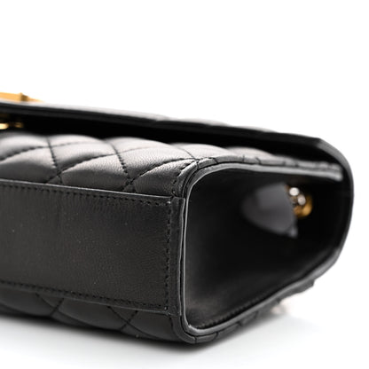 Saint Laurent Lambskin Mixed Matelasse Triquilt Small Monogram Satchel Black 10 of 10