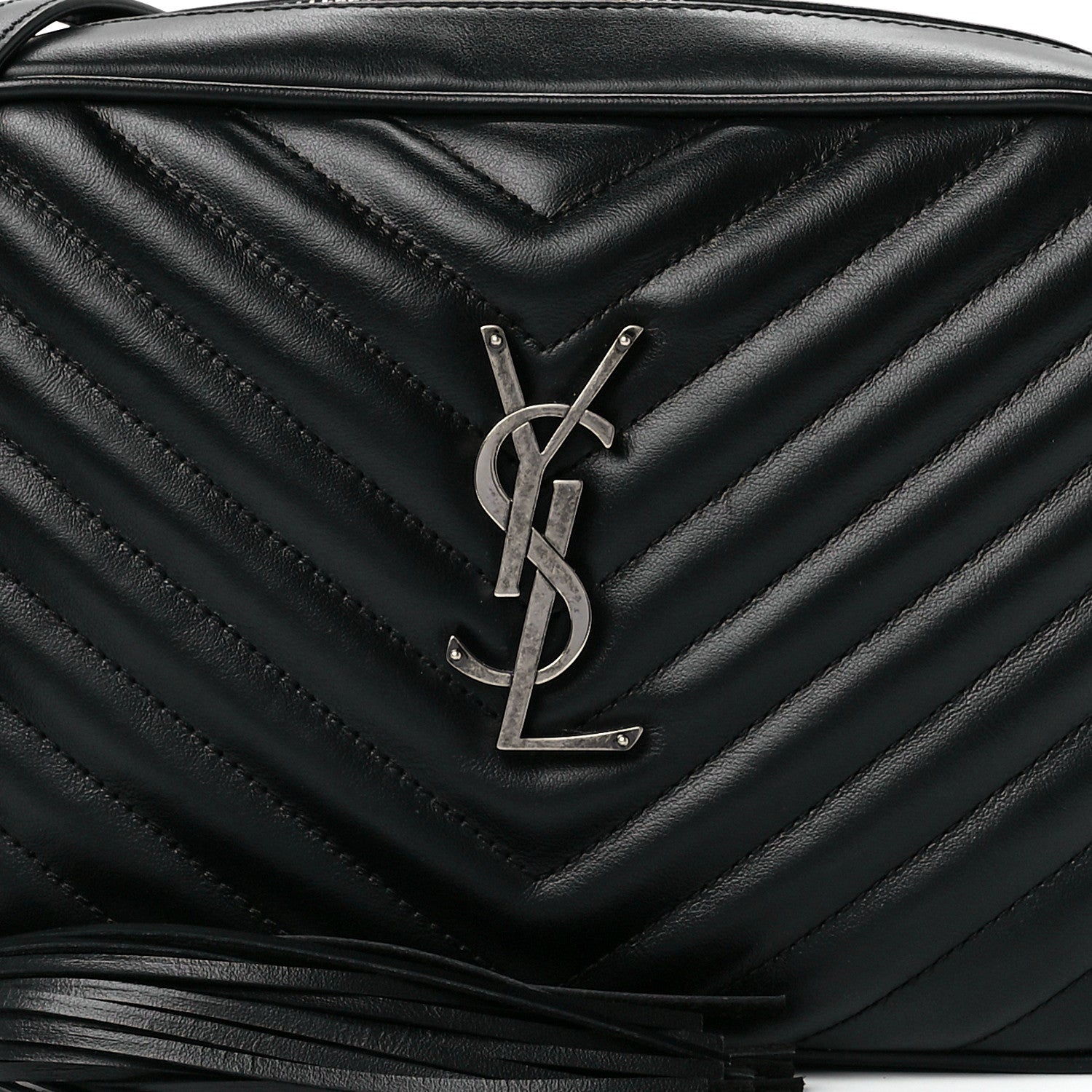 Saint Laurent Calfskin Matelasse Monogram Lou Camera Bag Black 8 of 11