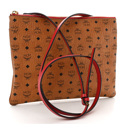MCM Visetos Original Medium Pouch Cognac Red 3 of 9