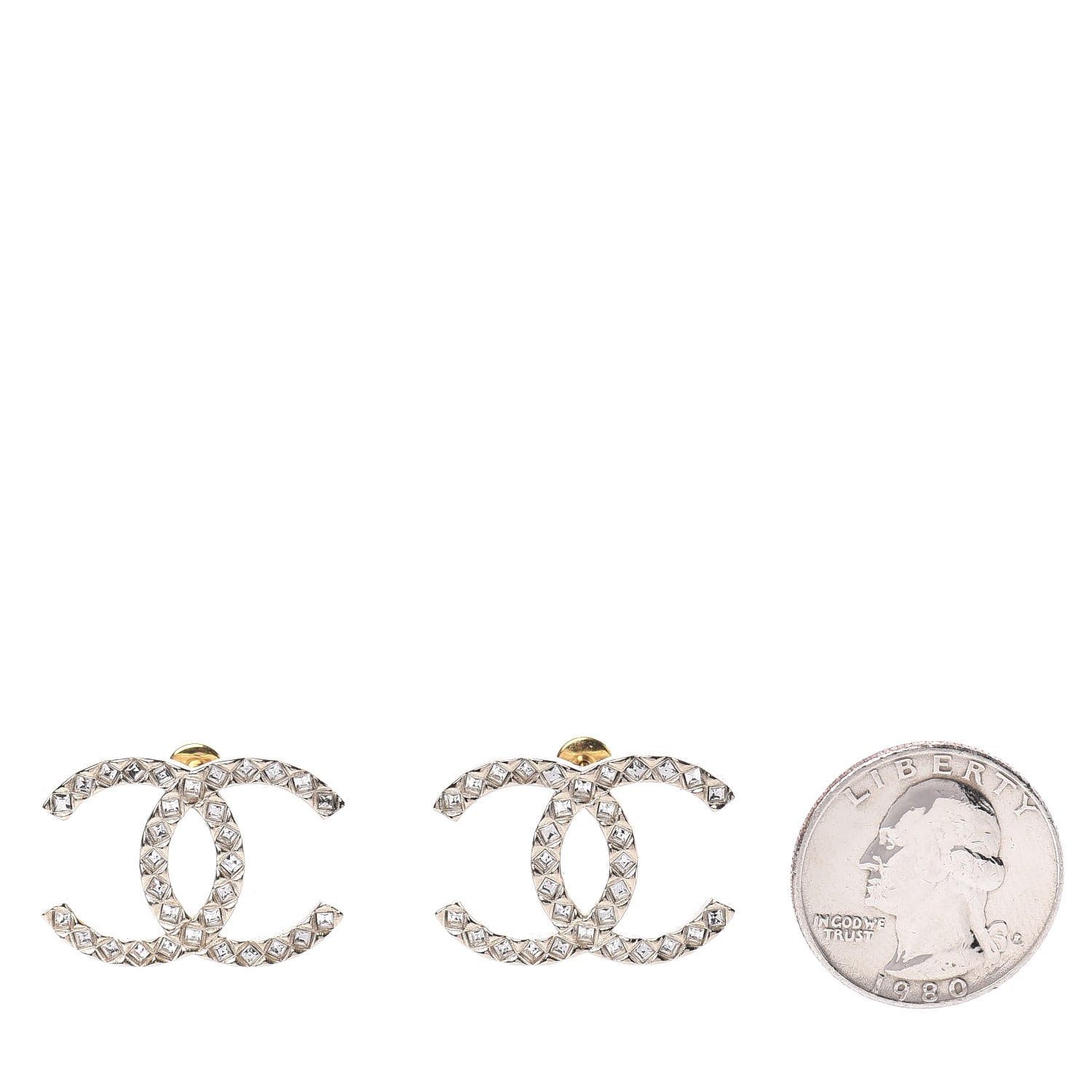Chanel Baguette Crystal High Society CC Earrings Gold 2 of 5