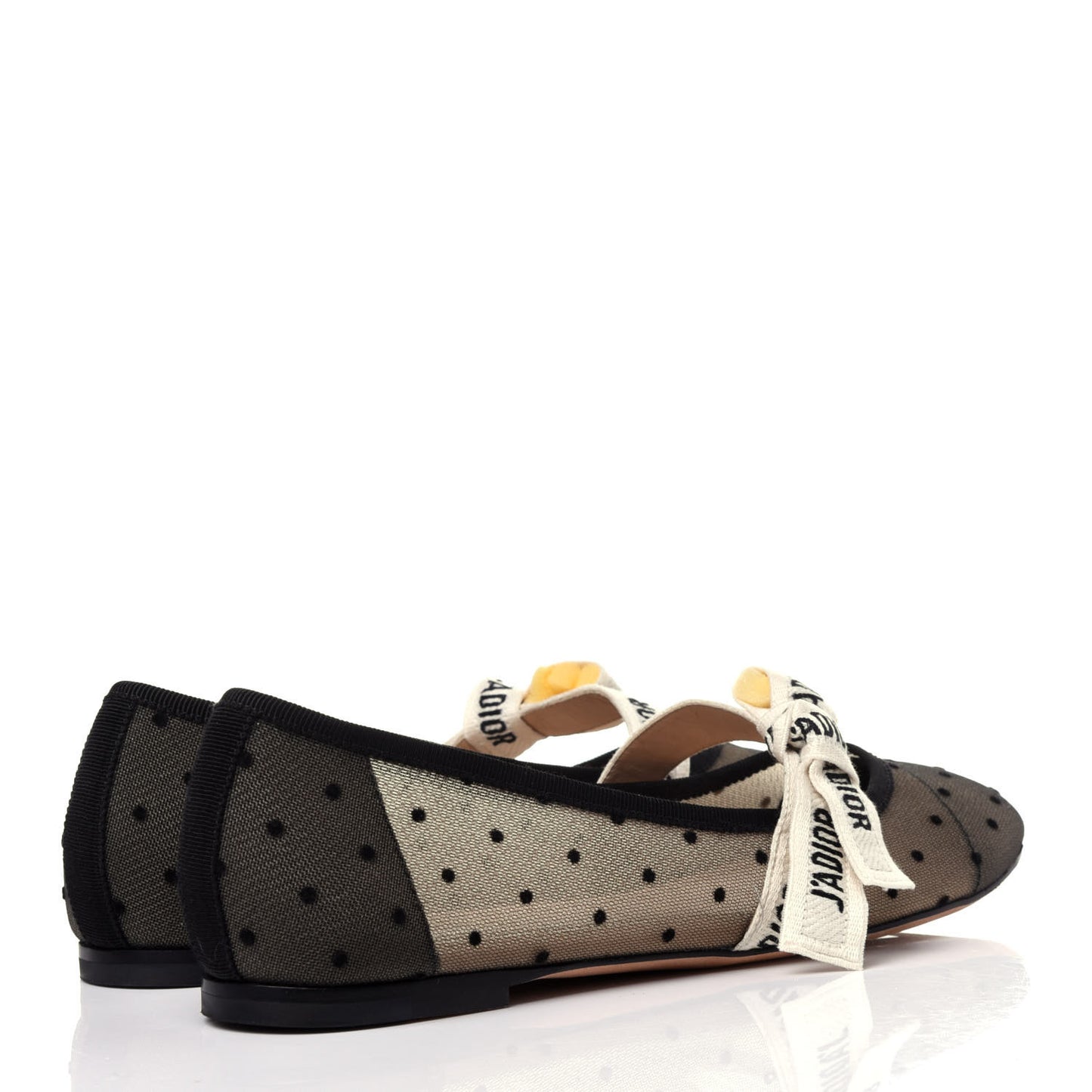 Swiss Tulle Dotted Miss J'Adior Ballet Pumps 36.5 Black Nude