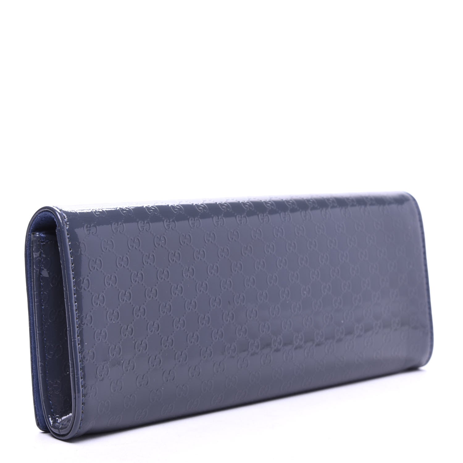 Gucci Patent Microguccissima Small Broadway Clutch Blue 3 of 7