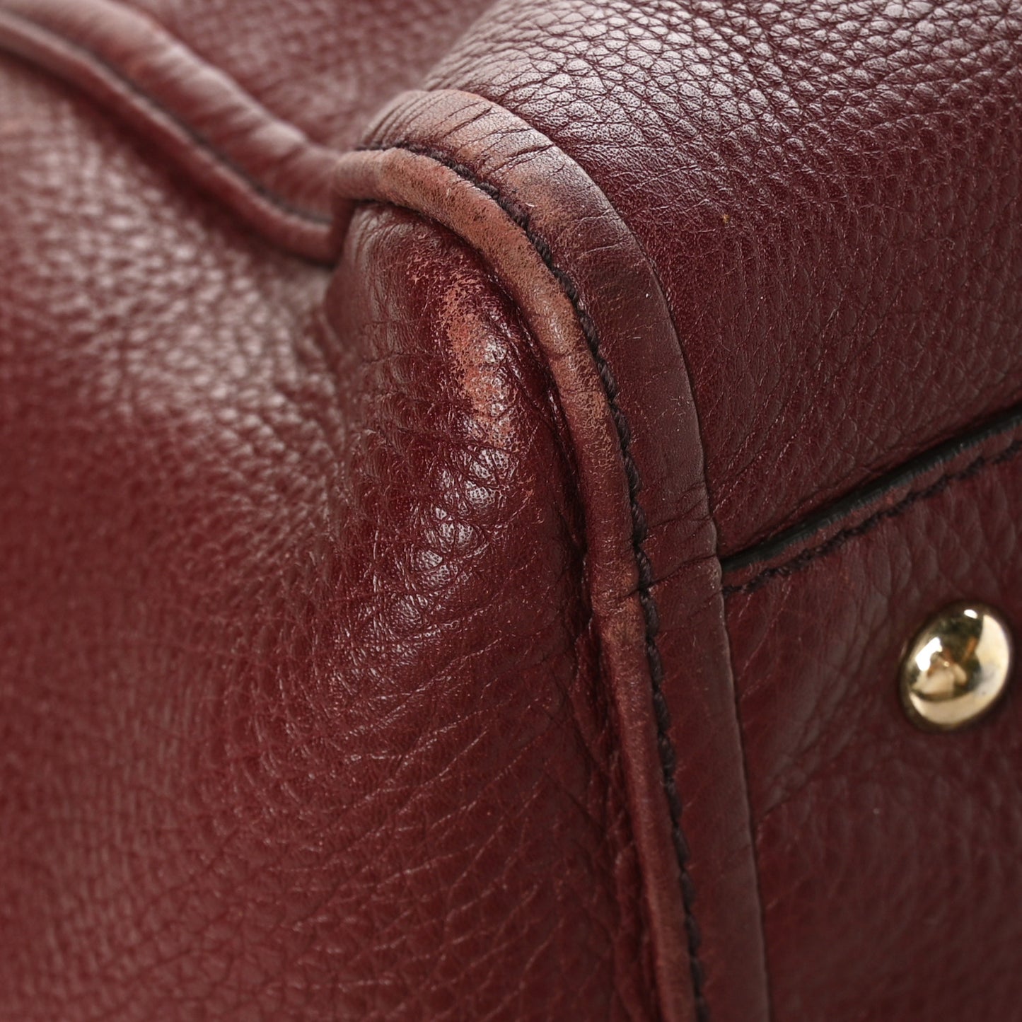 Pebbled Calfskin Large Soho Shoulder Bag Bordeaux