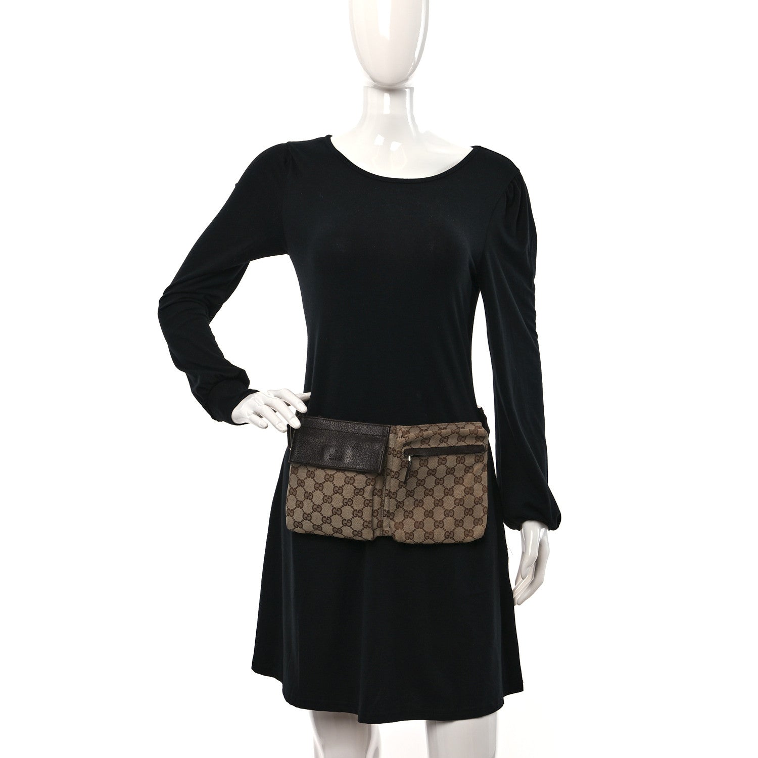 Gucci Monogram Web Belt Bag Dark Brown 2 of 11