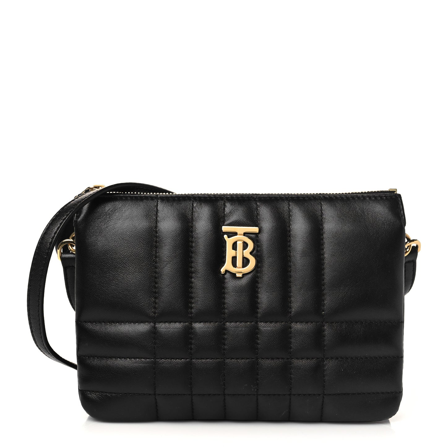 Quilted Lambskin Lola Twin Pouch Black