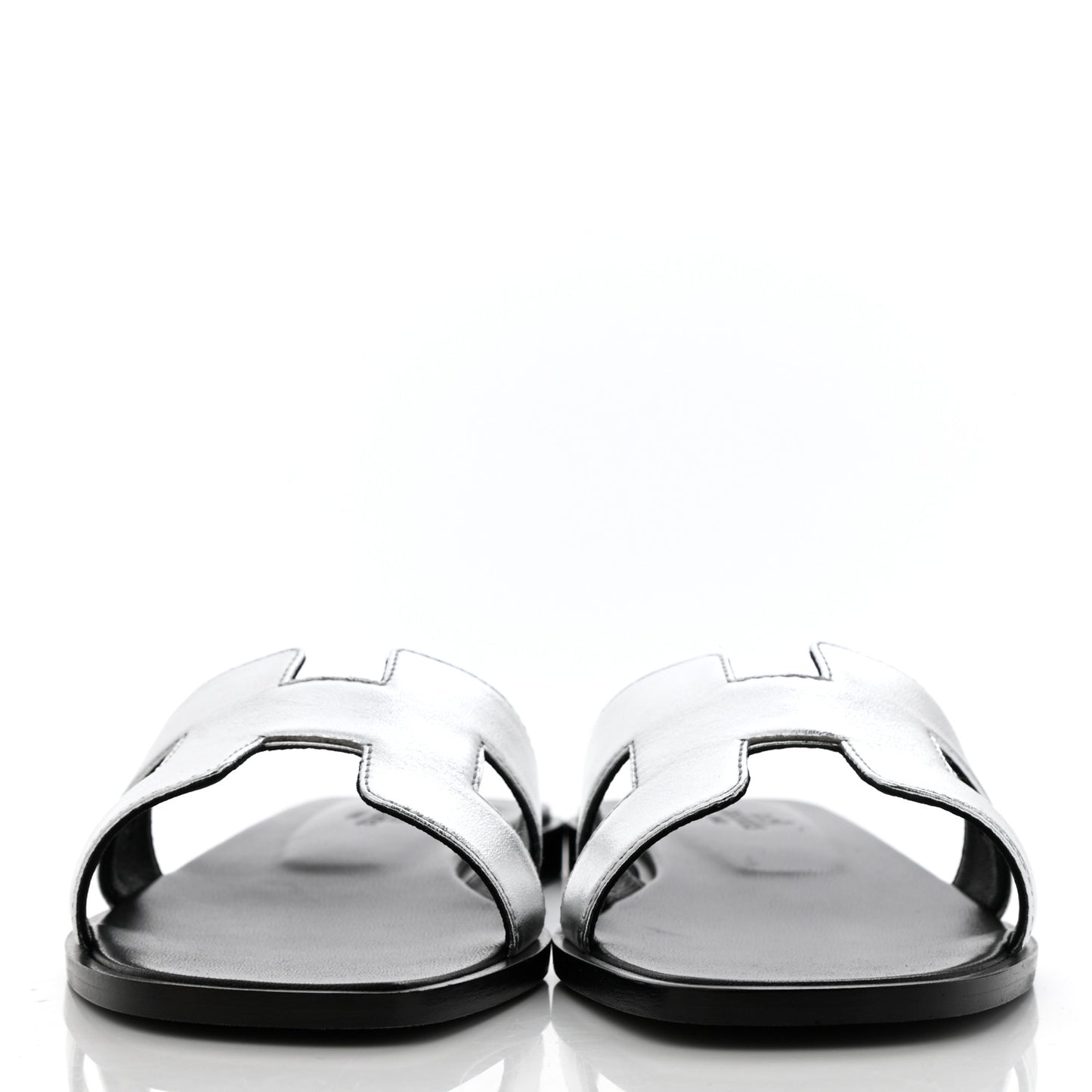 Metallic Nappa Calfskin Oran Sandals 38 Argent