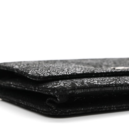 Chanel Lace Goatskin Wallet On Chain WOC Black 9 of 10