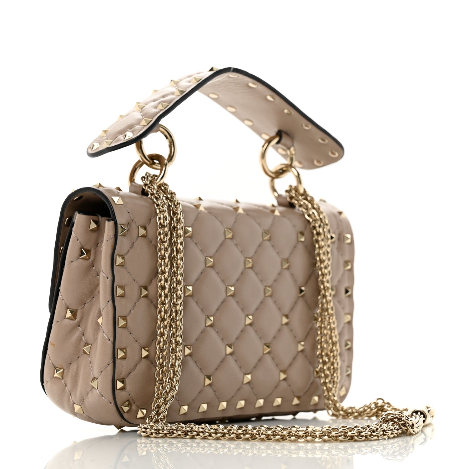 Valentino Garavani Lambskin Small Rockstud Spike Shoulder Bag Poudre 2 of 10