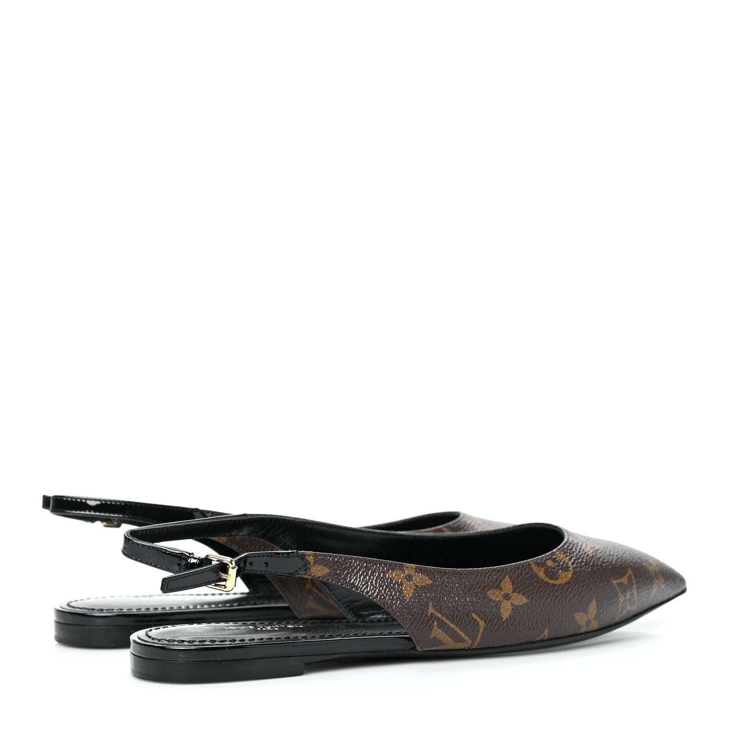 Louis Vuitton Patent Monogram Cherie Slingback Ballerina Flats 37 4 of 8