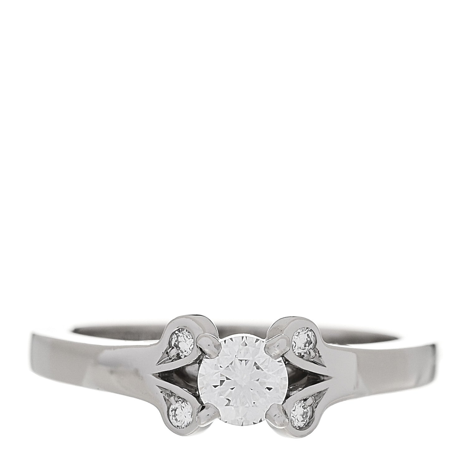 Cartier Platinum Diamond .24ct Ballerine Solitaire Engagement Ring 48 4.5 1 of 7