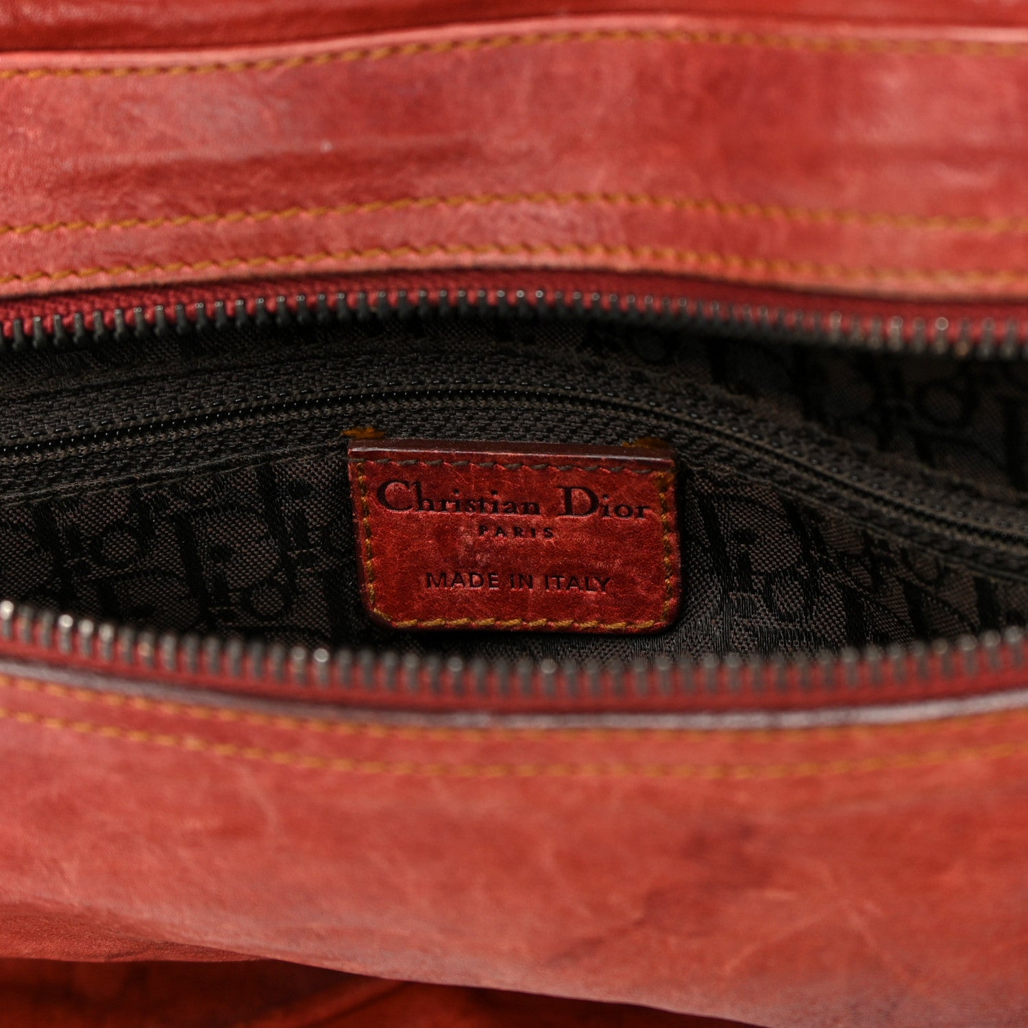 Christian Dior Calfskin Medium Gaucho Double Saddle Bag Red 6 of 18