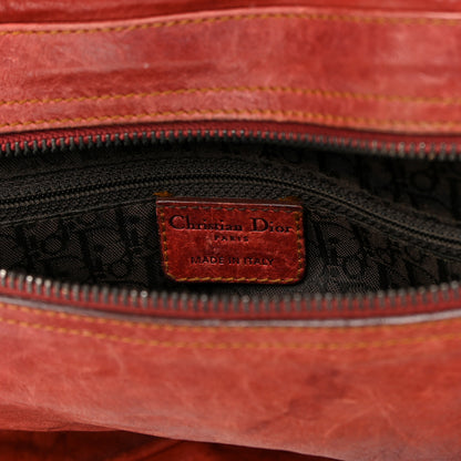 Christian Dior Calfskin Medium Gaucho Double Saddle Bag Red 6 of 18