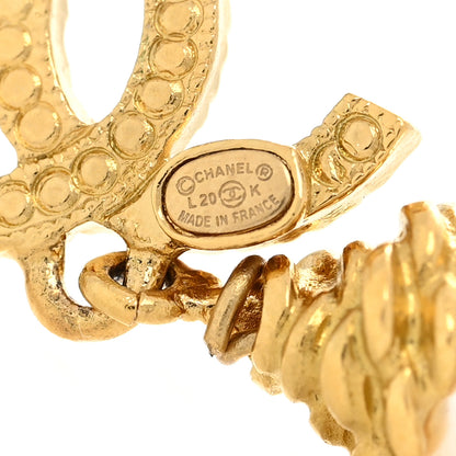 Chanel Crystal Pearl CC Braided Drop Earrings Gold 4 of 6