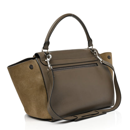 Celine Drummed Calfskin Suede Medium Trapeze Souris 3 of 11