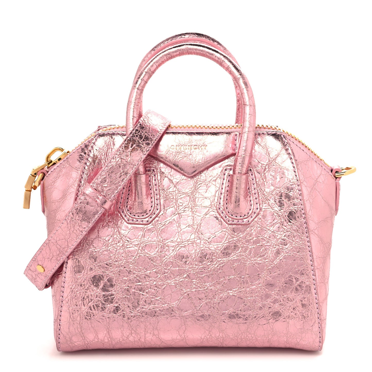 Laminated Lambskin Mini Antigona Silk Pink