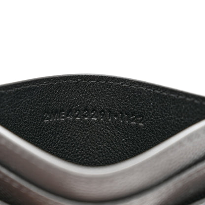 Saint Laurent Grain De Poudre Matelasse Chevron Monogram Credit Card Case Fog 7 of 7