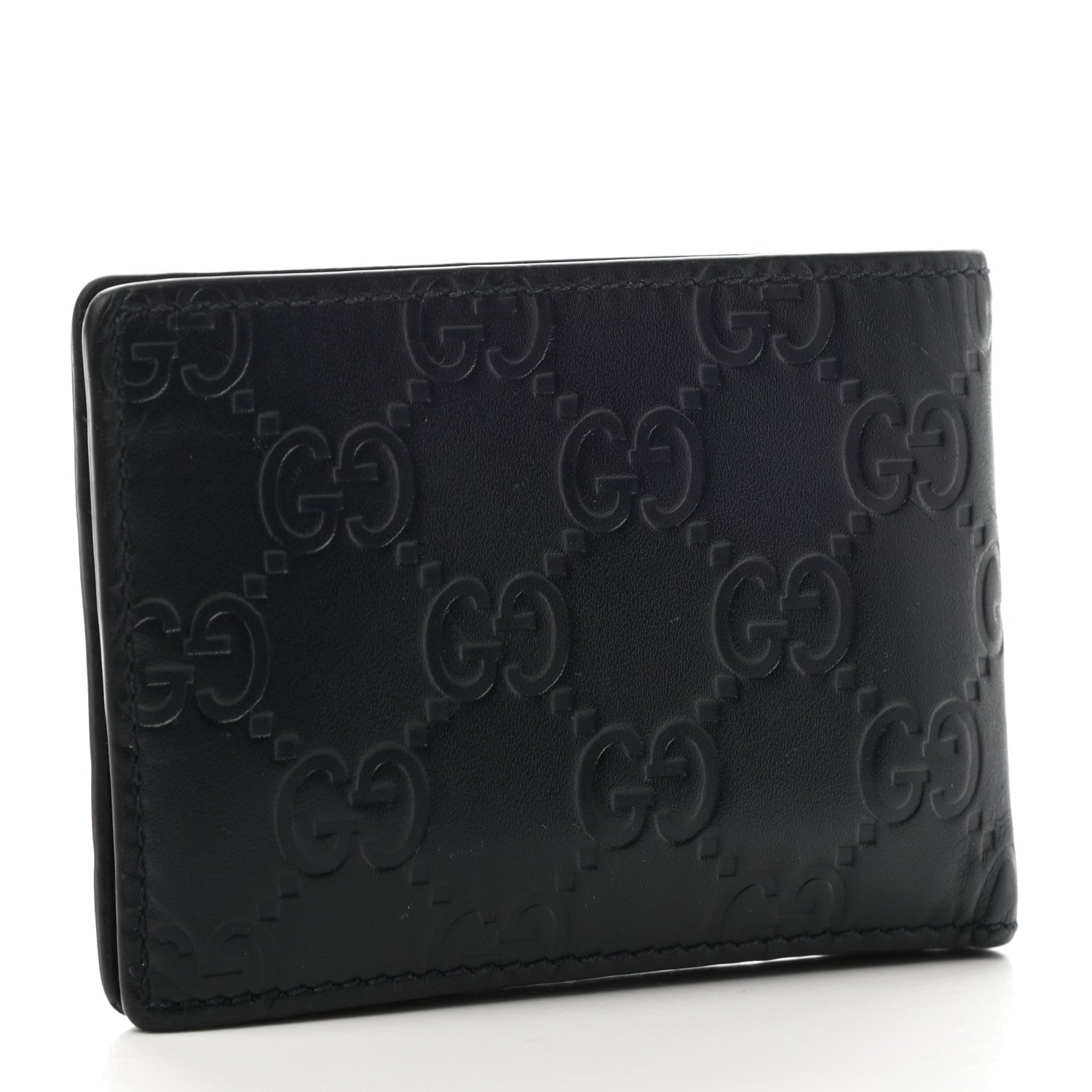 Gucci Guccissima Bi-Fold Wallet Black 3 of 6