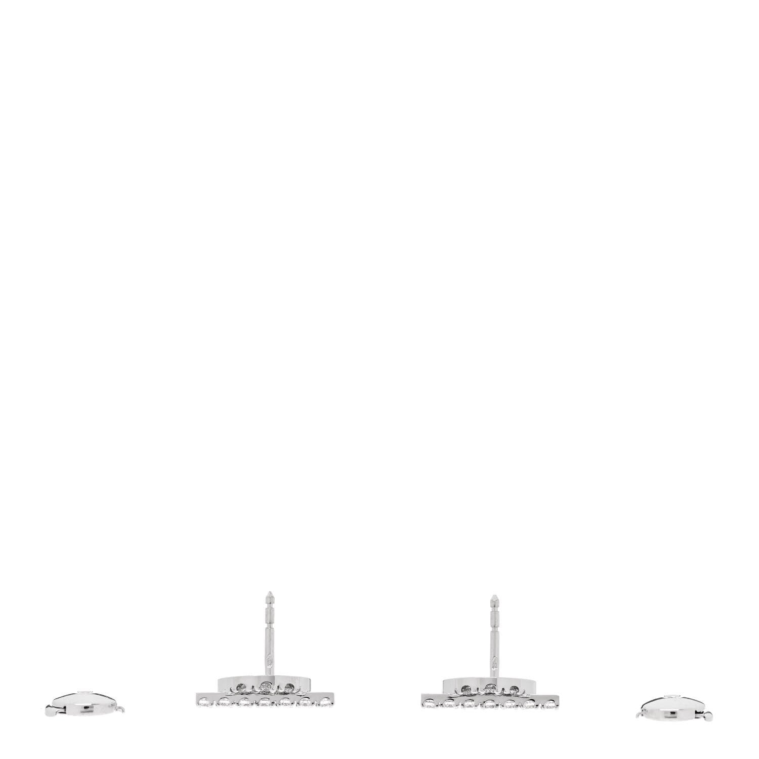 Hermes 18K White Gold Diamond Finesse Earrings 3 of 5