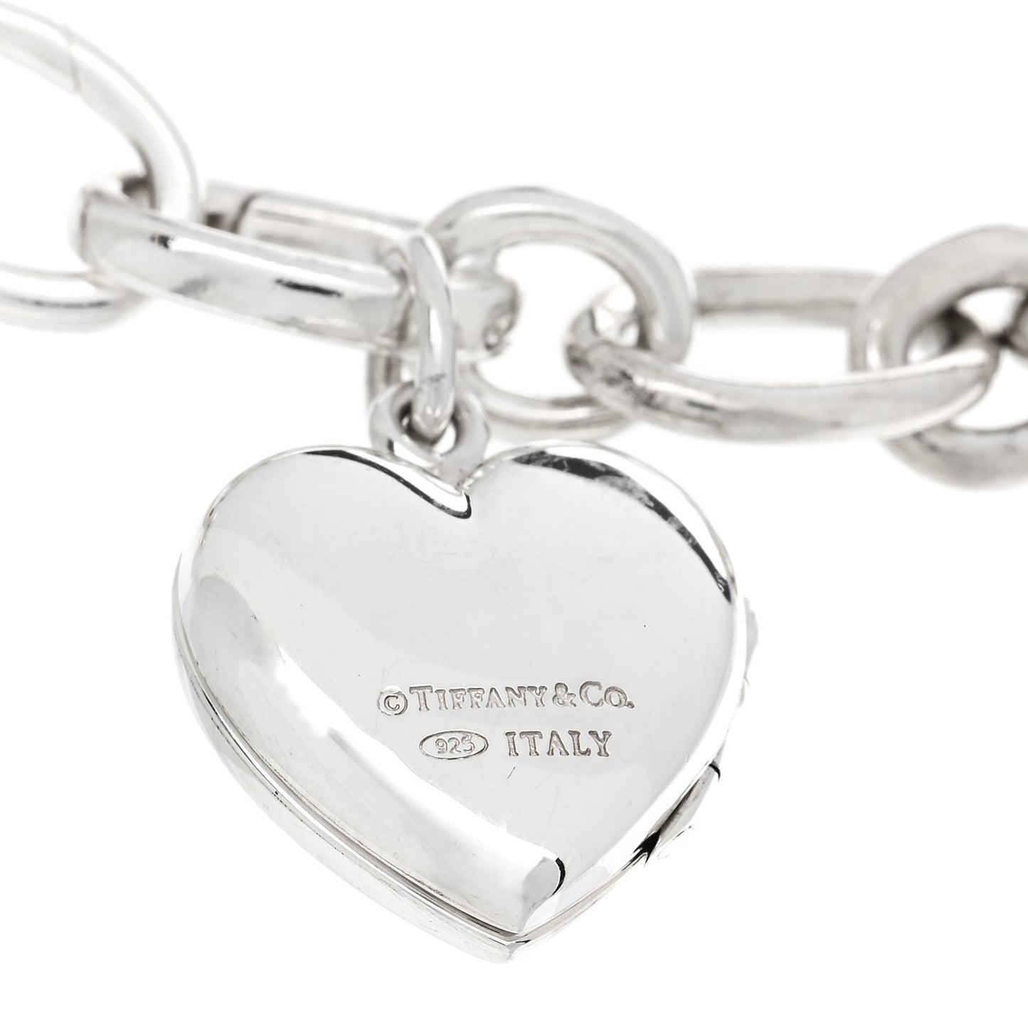 Sterling Silver Heart Locket Charm Bracelet