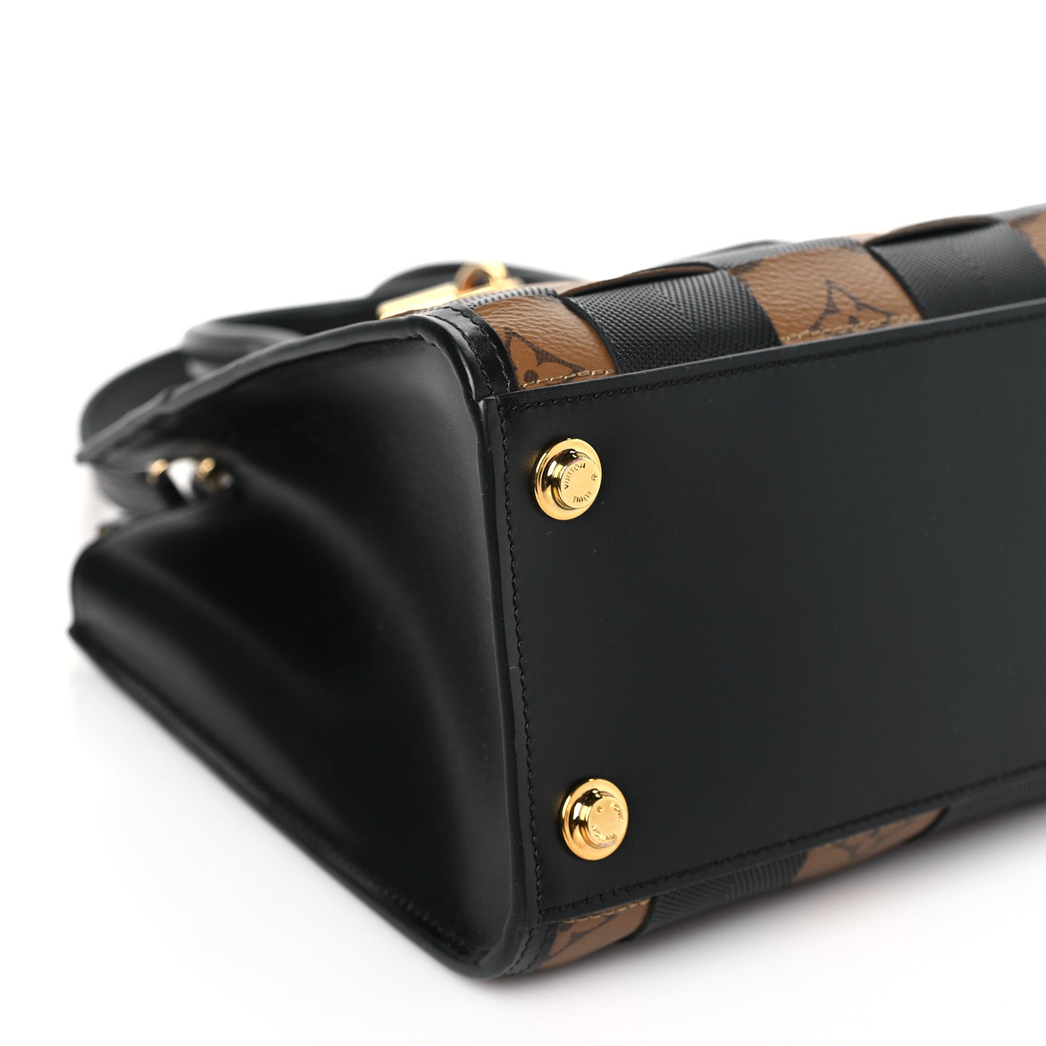 Louis Vuitton Calfskin Monogram Damier Tressage City Steamer PM Black 7 of 9