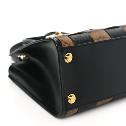 Louis Vuitton Calfskin Monogram Damier Tressage City Steamer PM Black 7 of 9