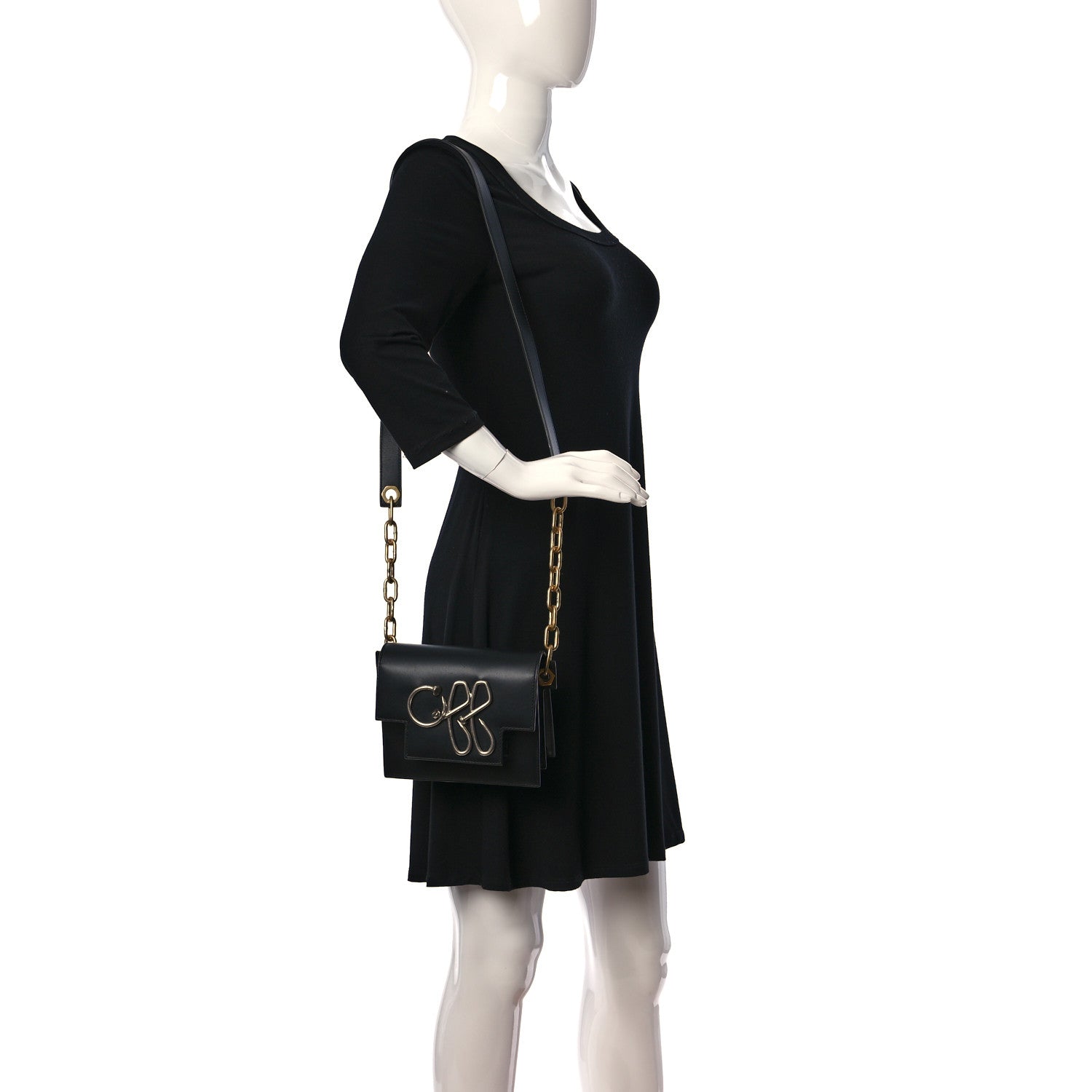 Off-White Calfskin 3D Nail Logo Shoulder Bag Black 3 of 16