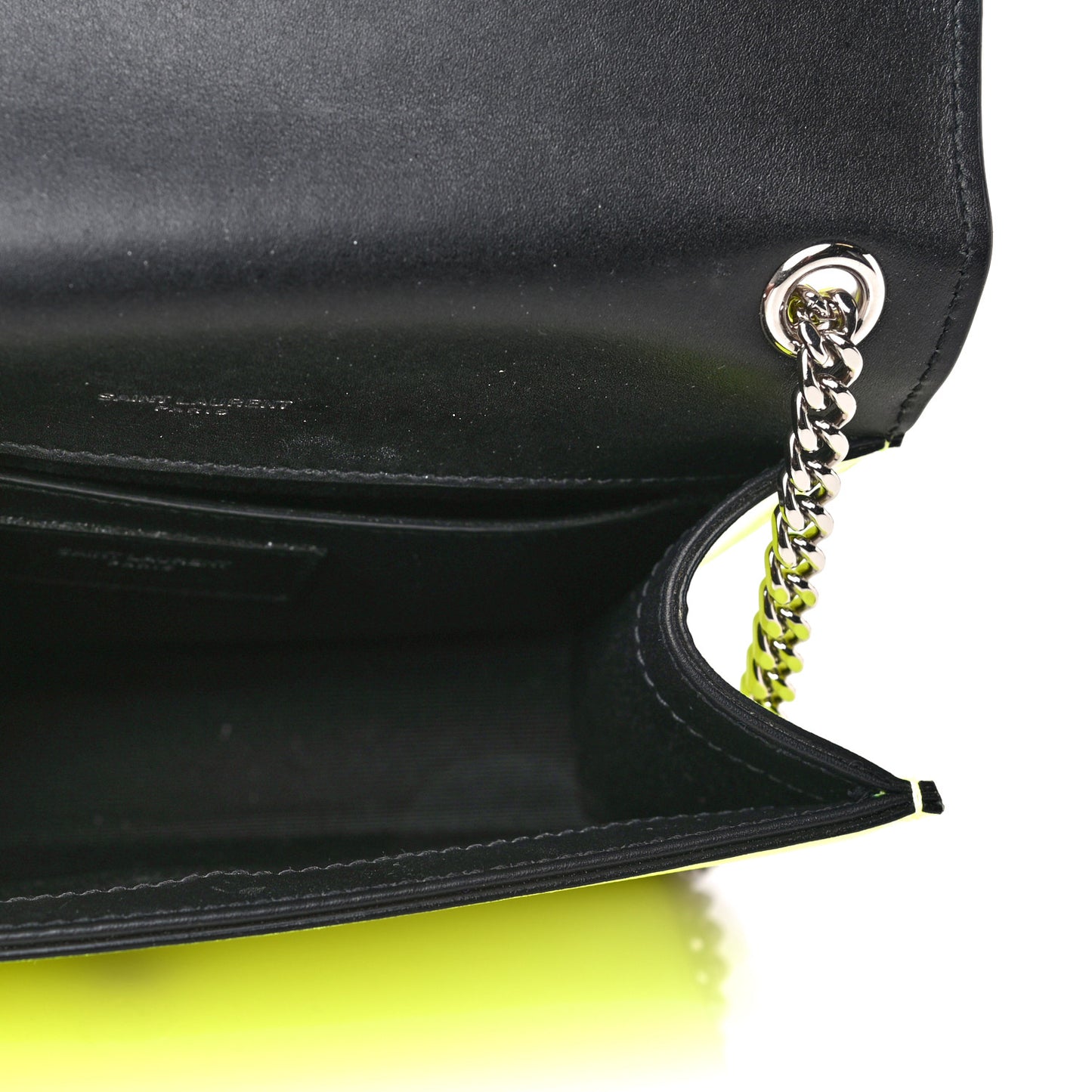 Patent Grain de Poudre Small Monogram Kate Satchel Neon Yellow