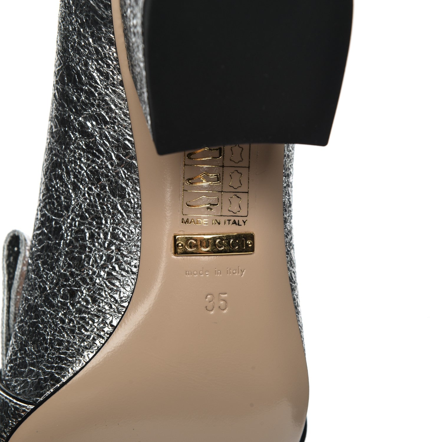 Gucci Galassia GG Marmont Fringe 50mm Loafer Pumps 35 Argento 7 of 7