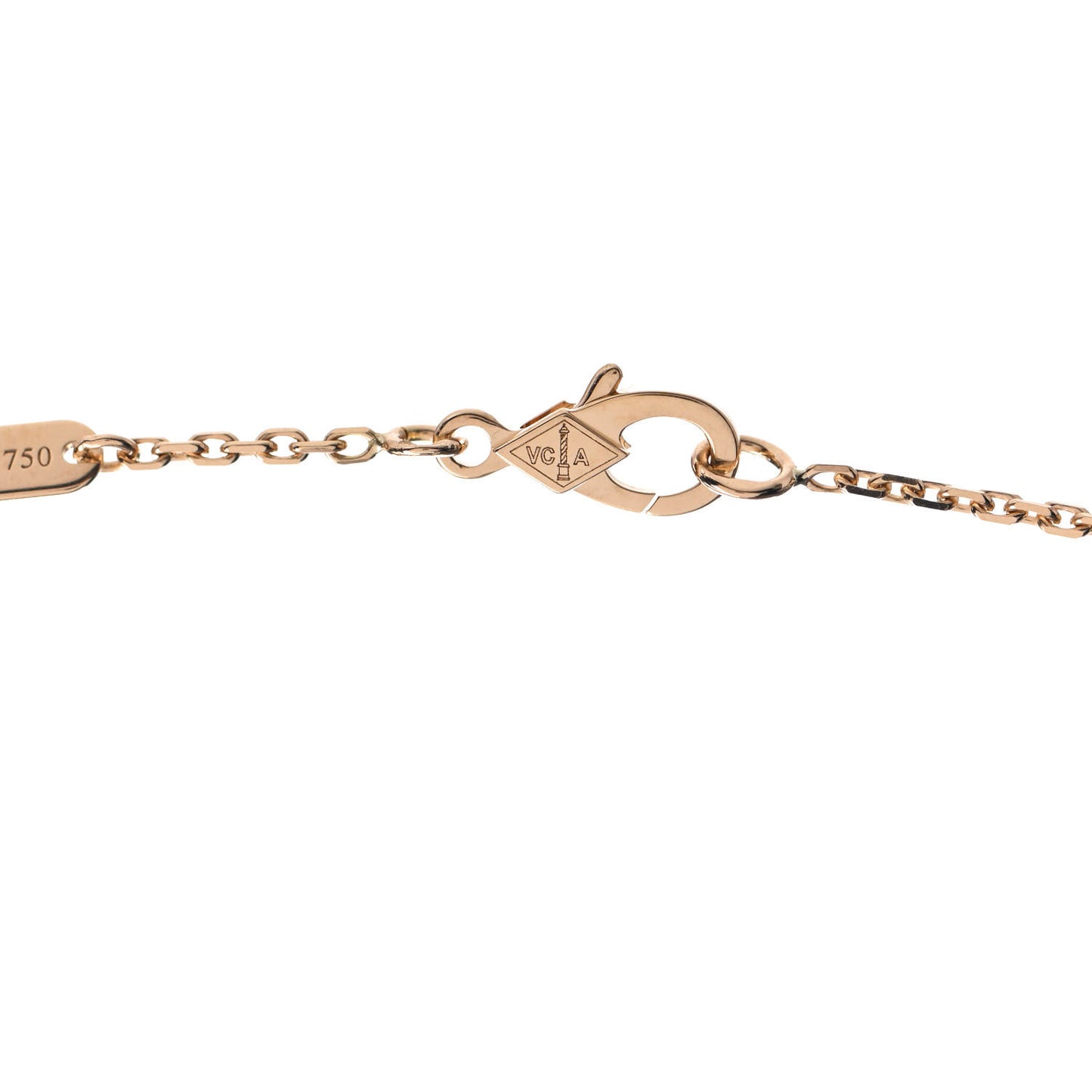 18K Yellow Gold Mother of Pearl Vintage Alhambra Pendant Necklace