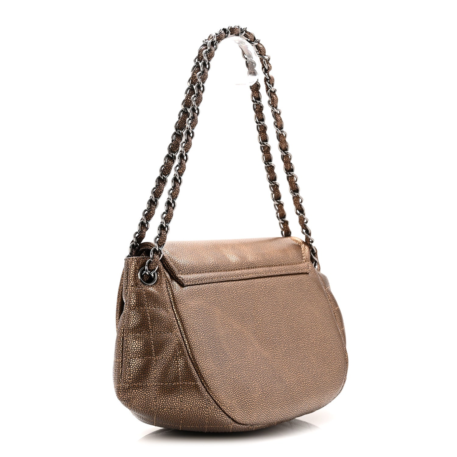 Chanel Metallic Caviar Half Moon Large Flap Bronze 1866520