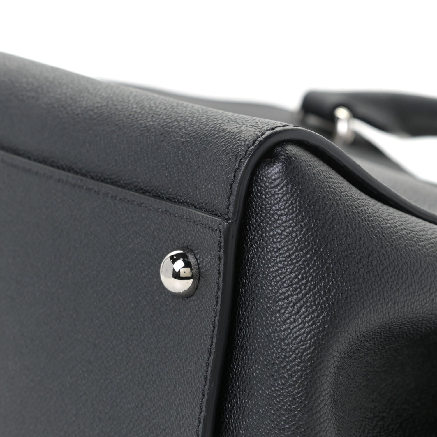 Burberry Soft Grain Calfskin Medium Buckle Tote Black 8 of 11