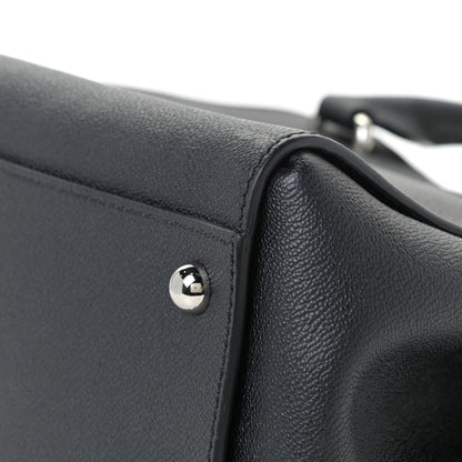 Burberry Soft Grain Calfskin Medium Buckle Tote Black 8 of 11