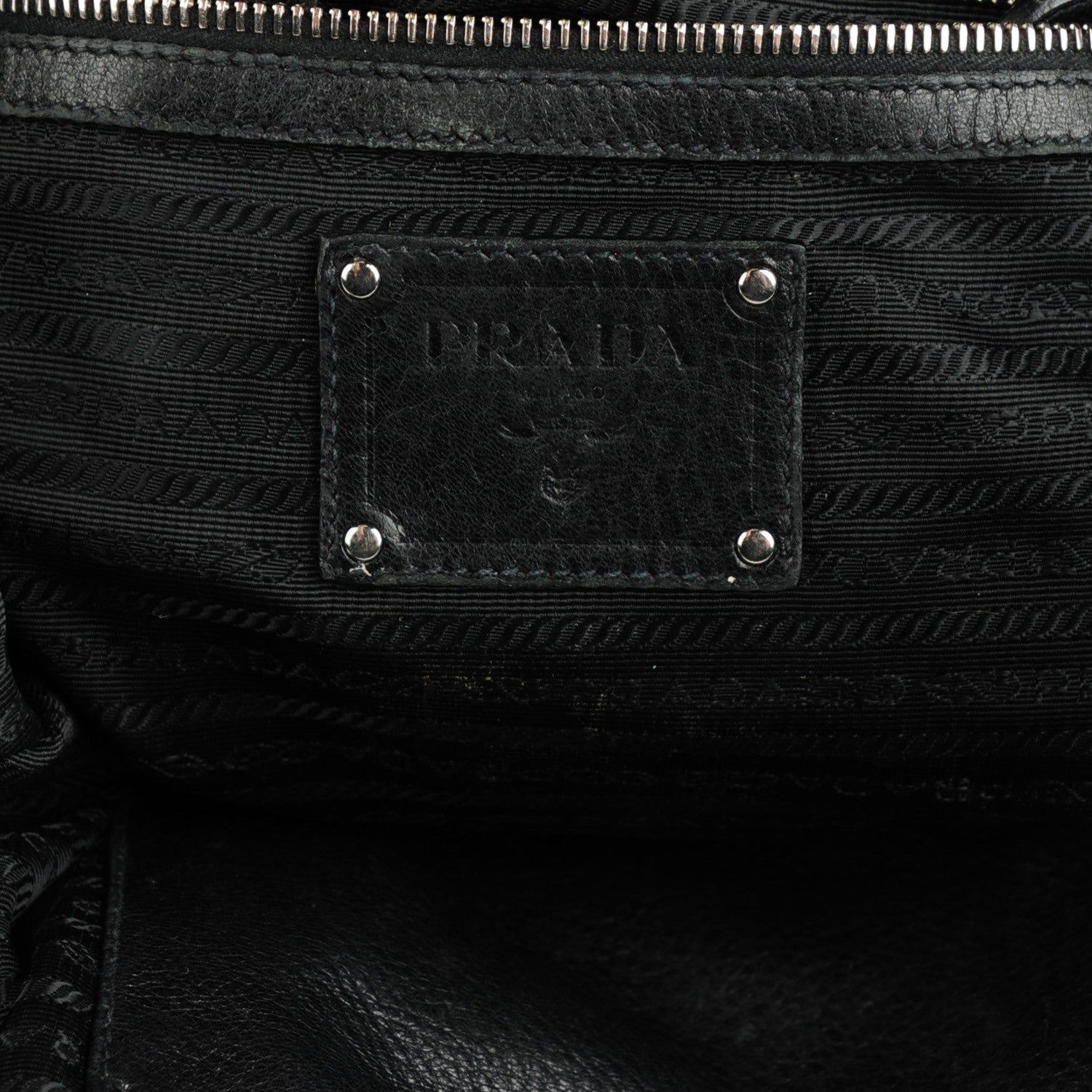 Prada Deerskin Shoulder Bag Black 7 of 9