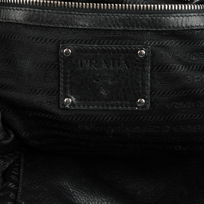 Prada Deerskin Shoulder Bag Black 7 of 9