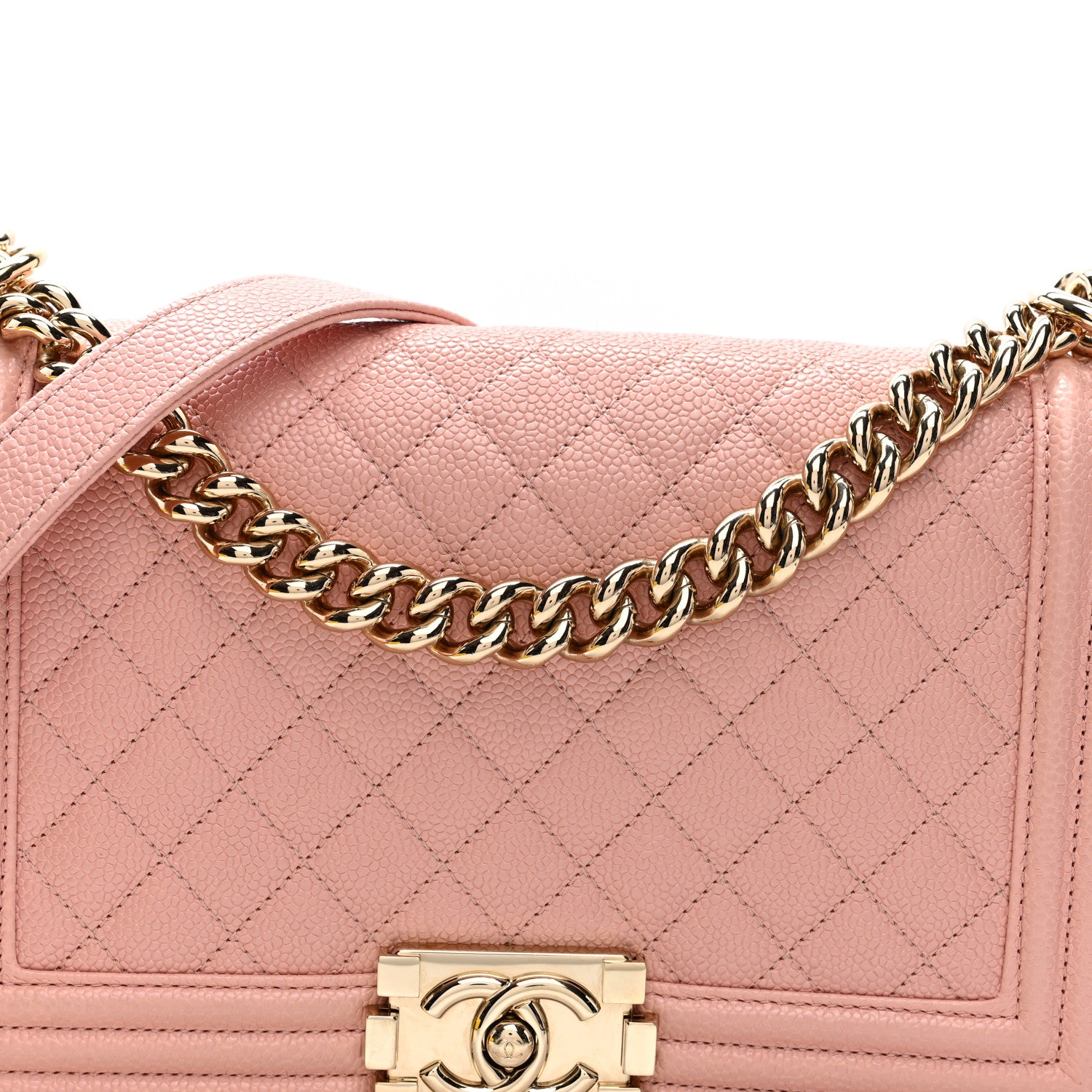 Chanel Caviar Quilted Medium Boy Flap Light Pink 8 of 10