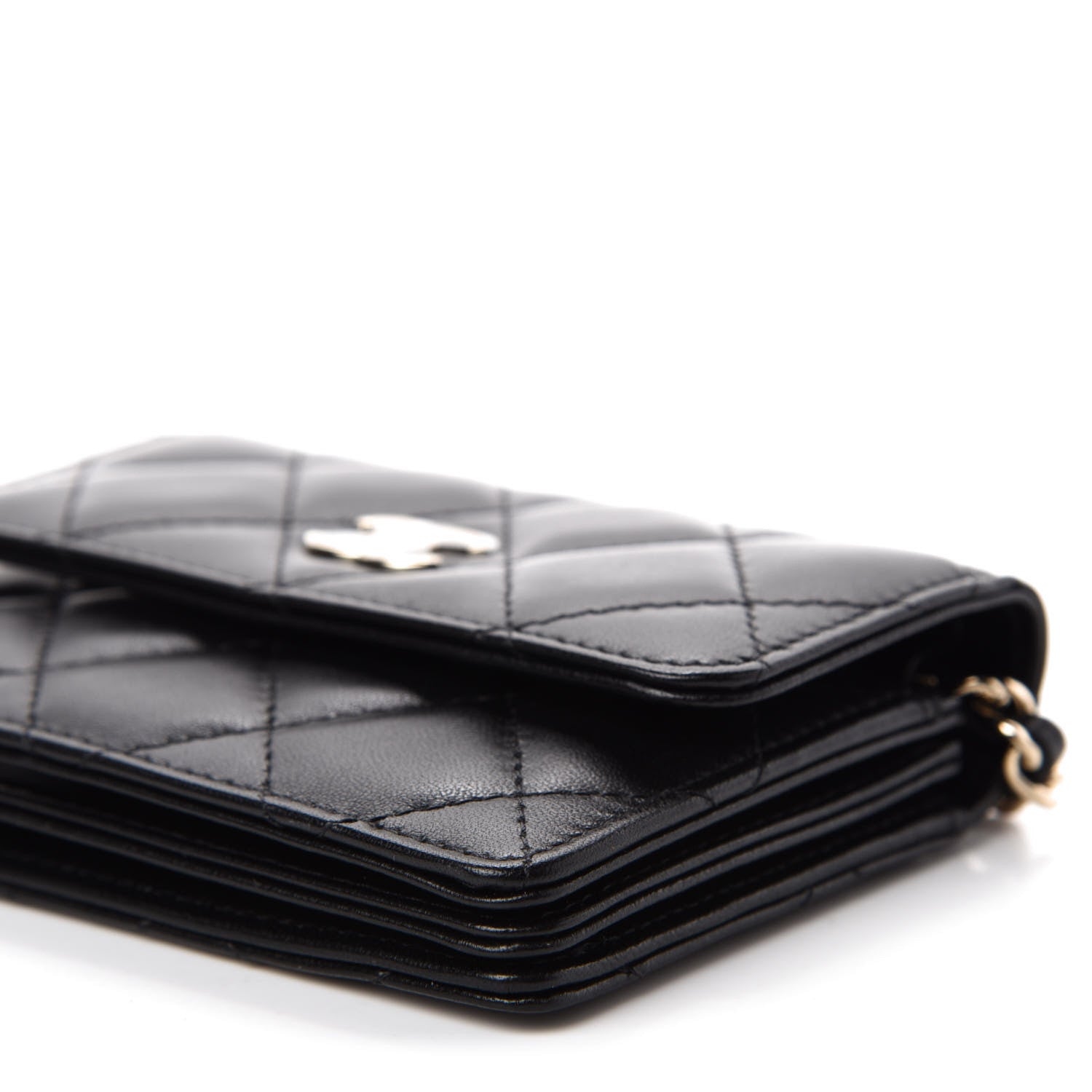 Chanel Lambskin Quilted My Chanel Lady Card Holder On Chain Black 7 of 13