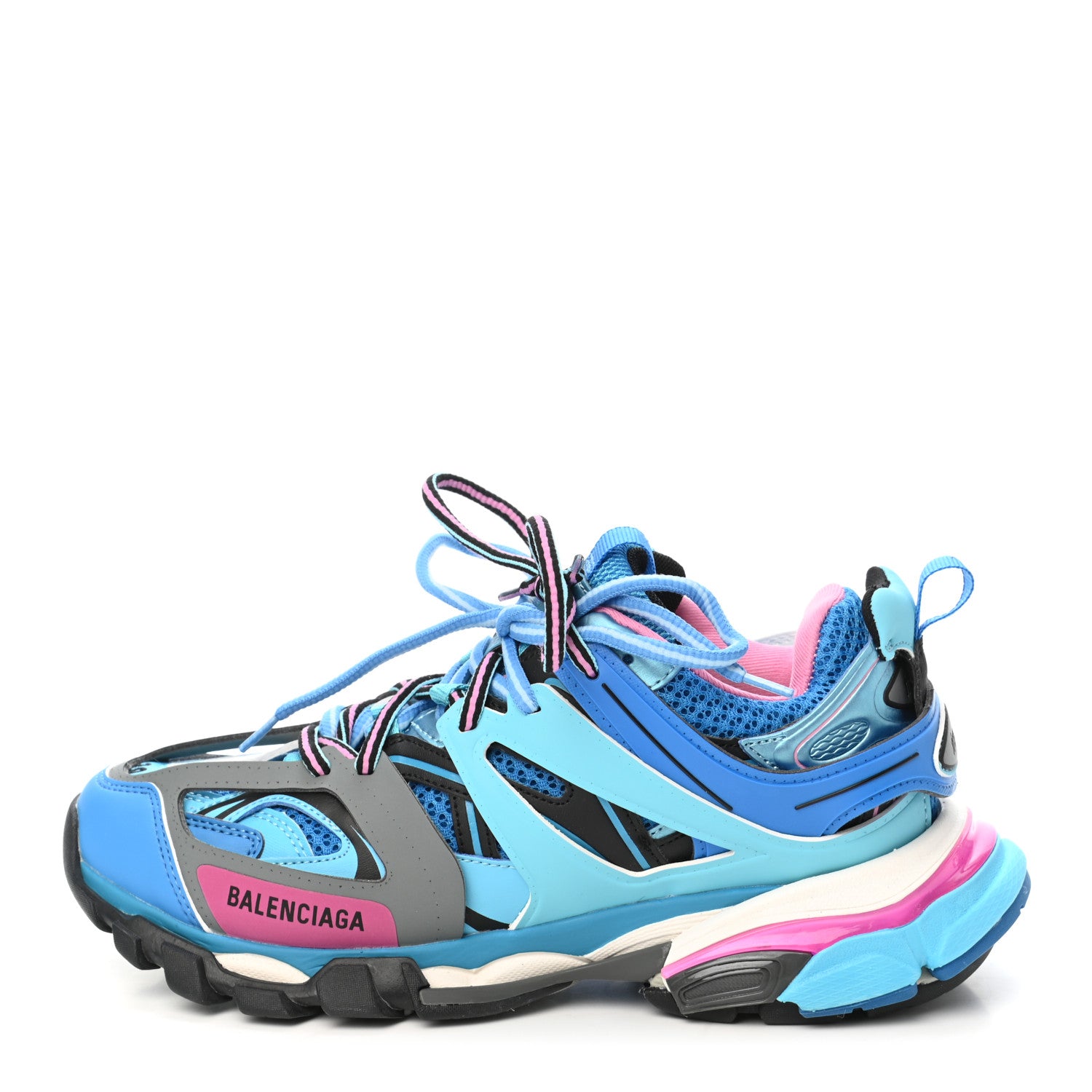 Balenciaga Mesh Nylon Womens Track Sneakers 39 Blue Black 1 of 11