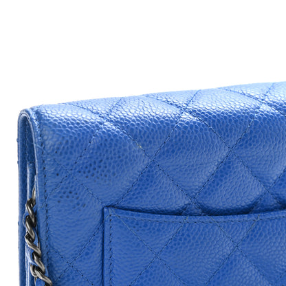 Chanel Caviar Quilted Wallet On Chain WOC Blue 14 of 16
