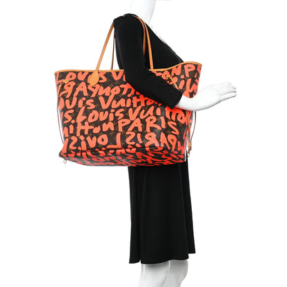 Louis Vuitton Monogram Graffiti Neverfull GM Orange 2 of 15