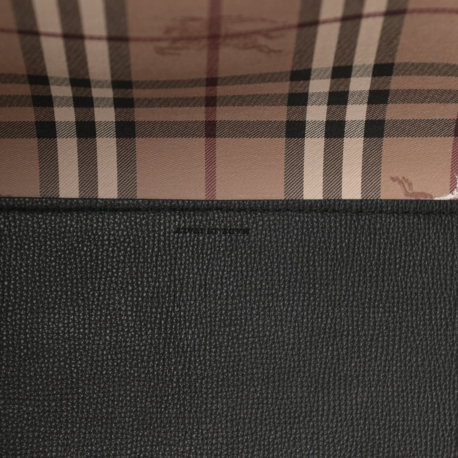 Burberry Grainy Calfskin Haymarket Check Medium Reversible Tote Black 6 of 18