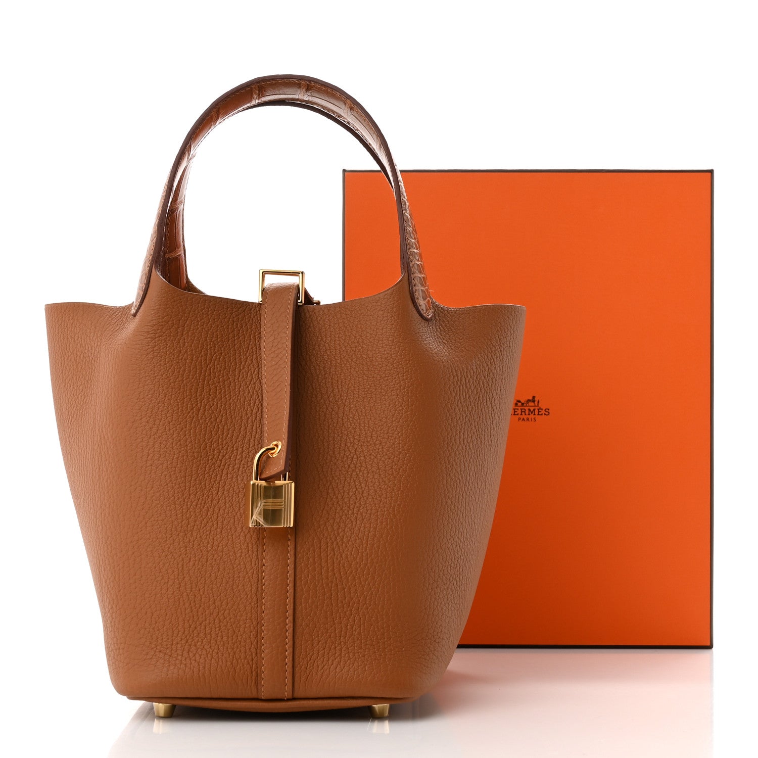 Hermes Taurillon Clemence Matte Alligator Picotin Lock Touch 18 PM Gold 11 of 11