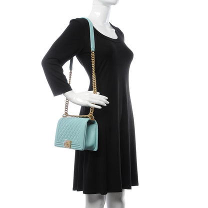 Chanel Caviar Quilted Medium Boy Flap Light Blue 2 of 8