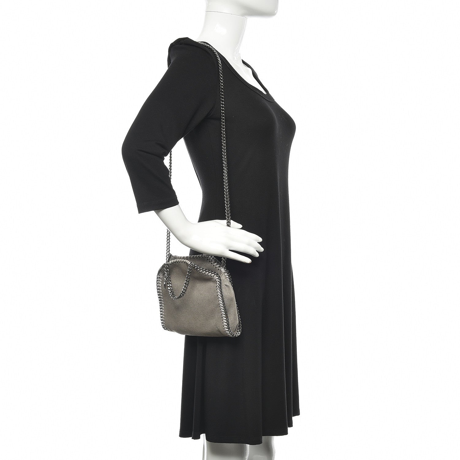 Stella McCartney Shaggy Deer Mini Falabella Fold Over Tote Light Grey 2 of 10