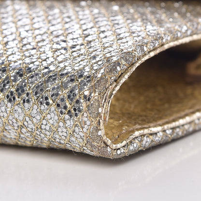 Jimmy Choo Glitter Fabric Large Riane Clutch Champagne 9 of 11