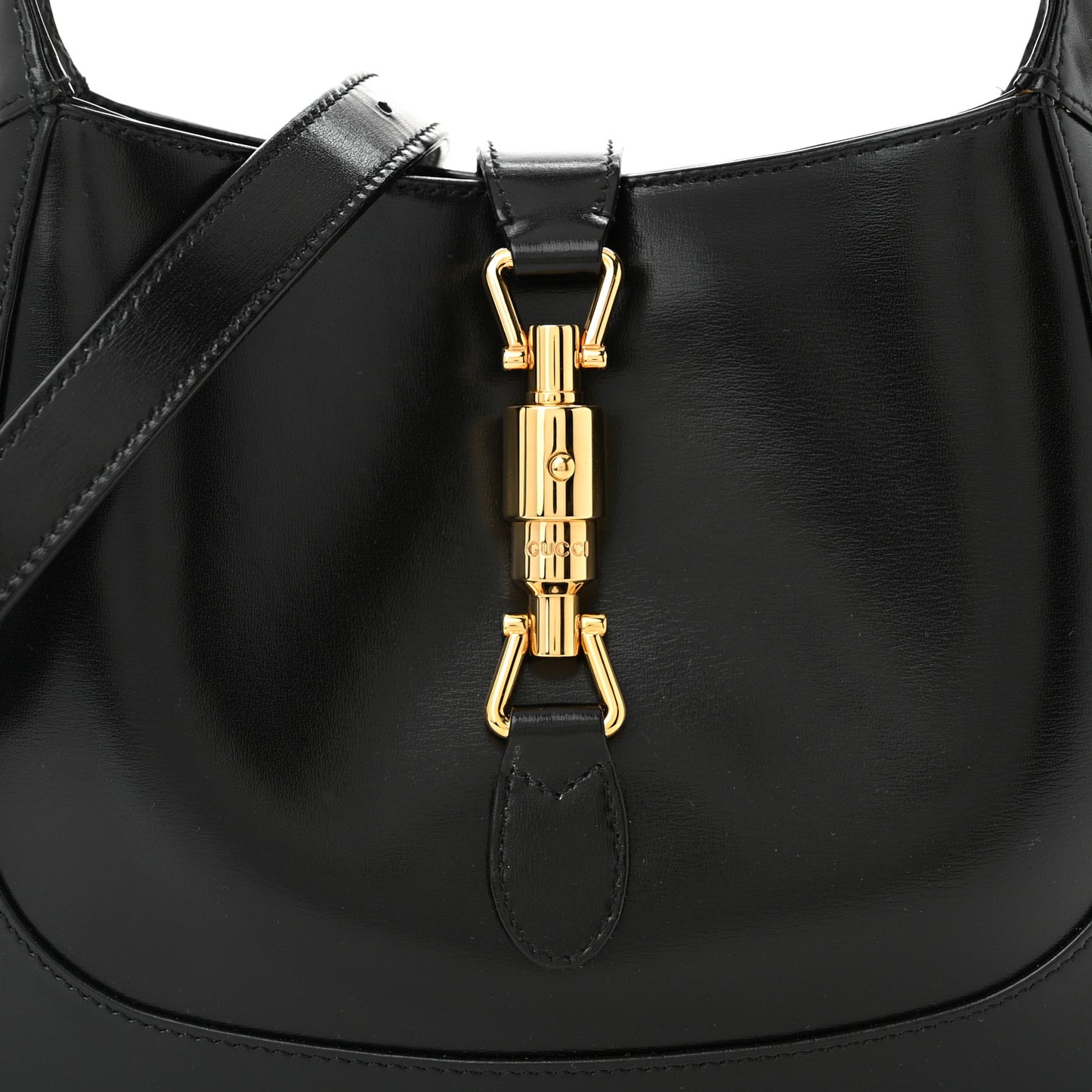 Boarded Dyana Lux Calfskin Small Jackie 1961 Hobo Black