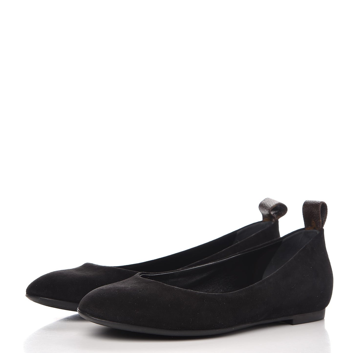 Suede Monogram Uniformes Ballet Flats 36 Black